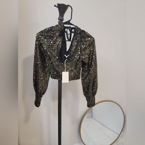 Tularosa Sequin Top Long Sleeve Xs NWT NEW - Picture 1 of 8